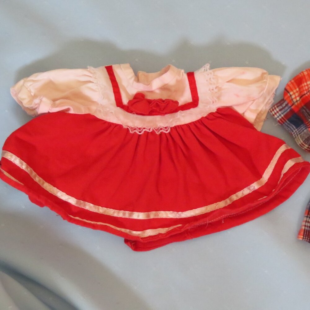 Vintage Doll Dress Red & White (K721)
